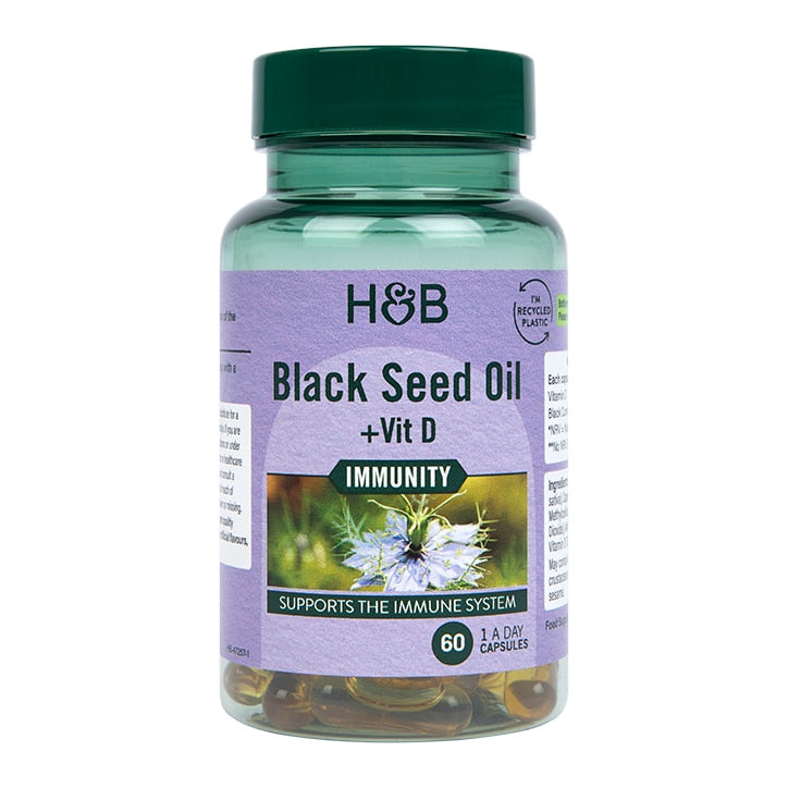 Holland & Barrett Black Seed Oil +Vit D 60 Capsules GOODS Holland&Barrett   