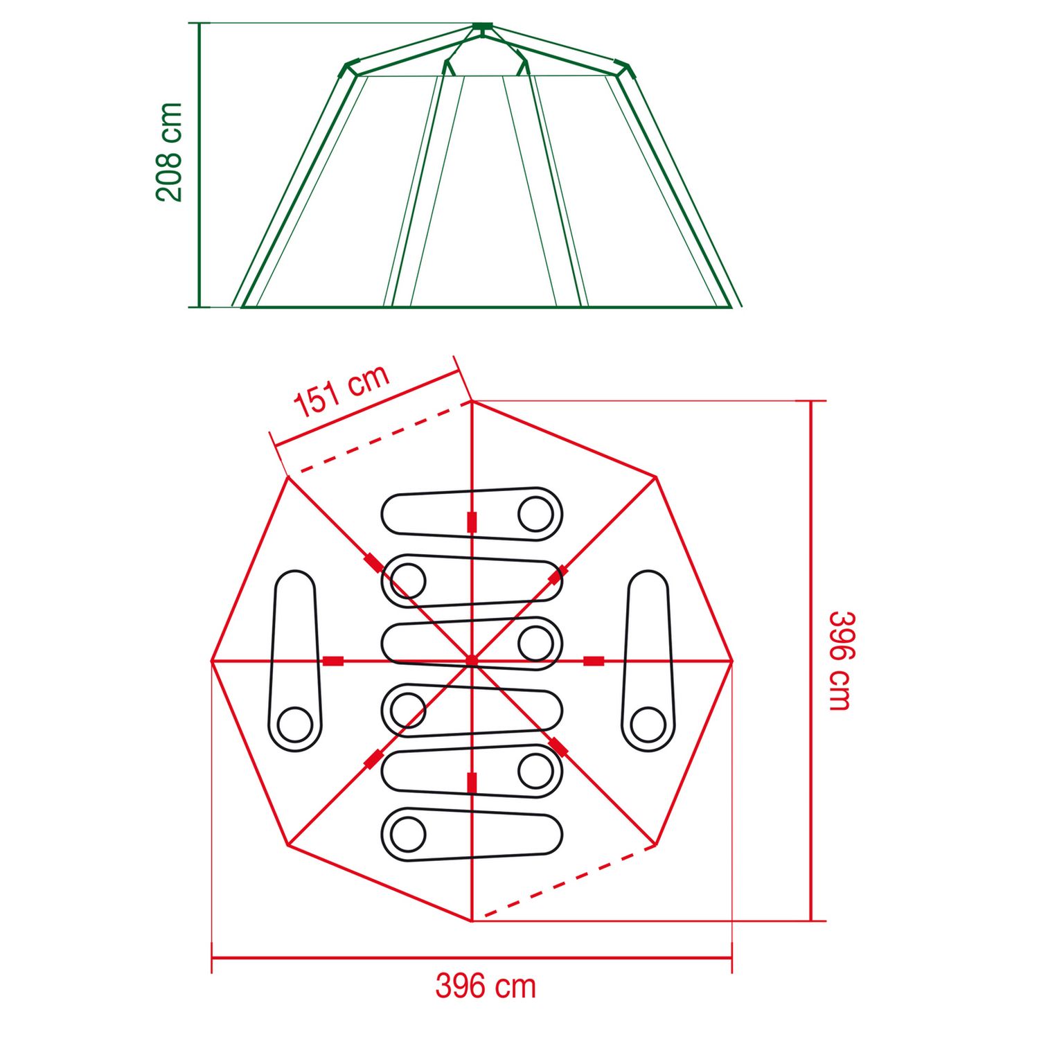 Coleman octagon dome glamping tent 8 person, UK version