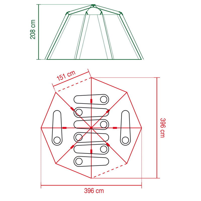 Coleman octagon dome glamping tent 8 person, UK version