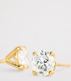 Harrods diamond stud earrings yellow gold 1.00ctw (British brand)