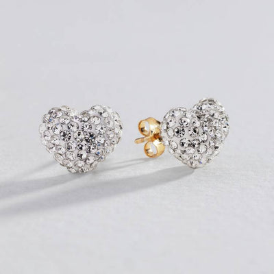 Argos Revere 9ct Gold Crystal Heart Stud Earrings- Buy online at McGrocer