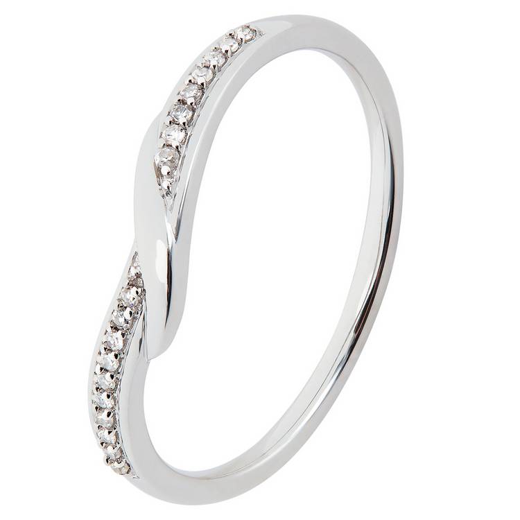 Revere diamond wedding band 9ct white gold 0.05ct, UK version