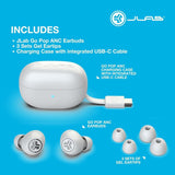 JLab Go Pop ANC True Wireless Earbuds - Cloud White