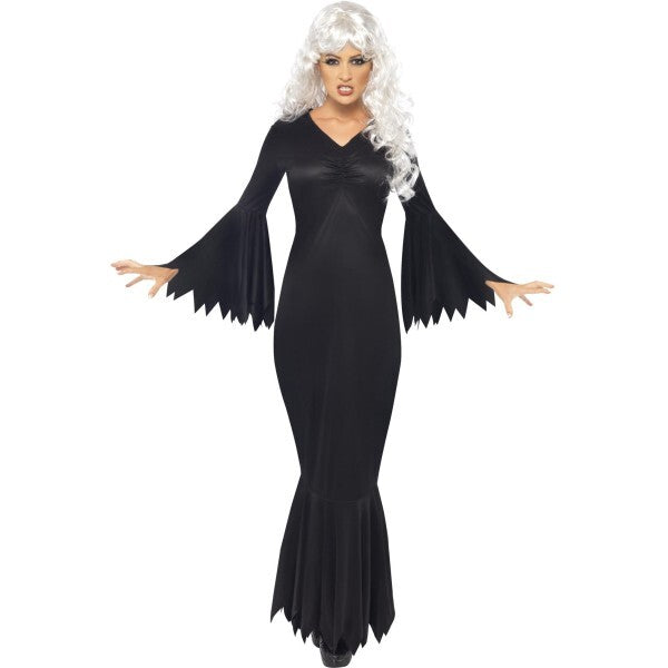 Smiffys Midnight Vamp Costume black gown - British product