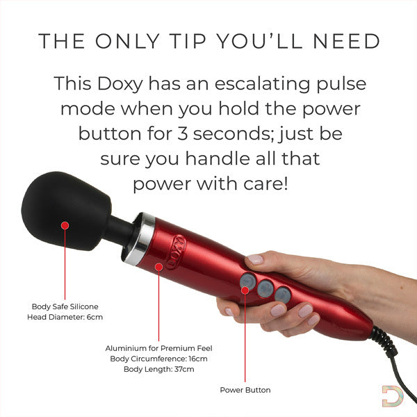 Doxy Die Cast red wand massager - British product