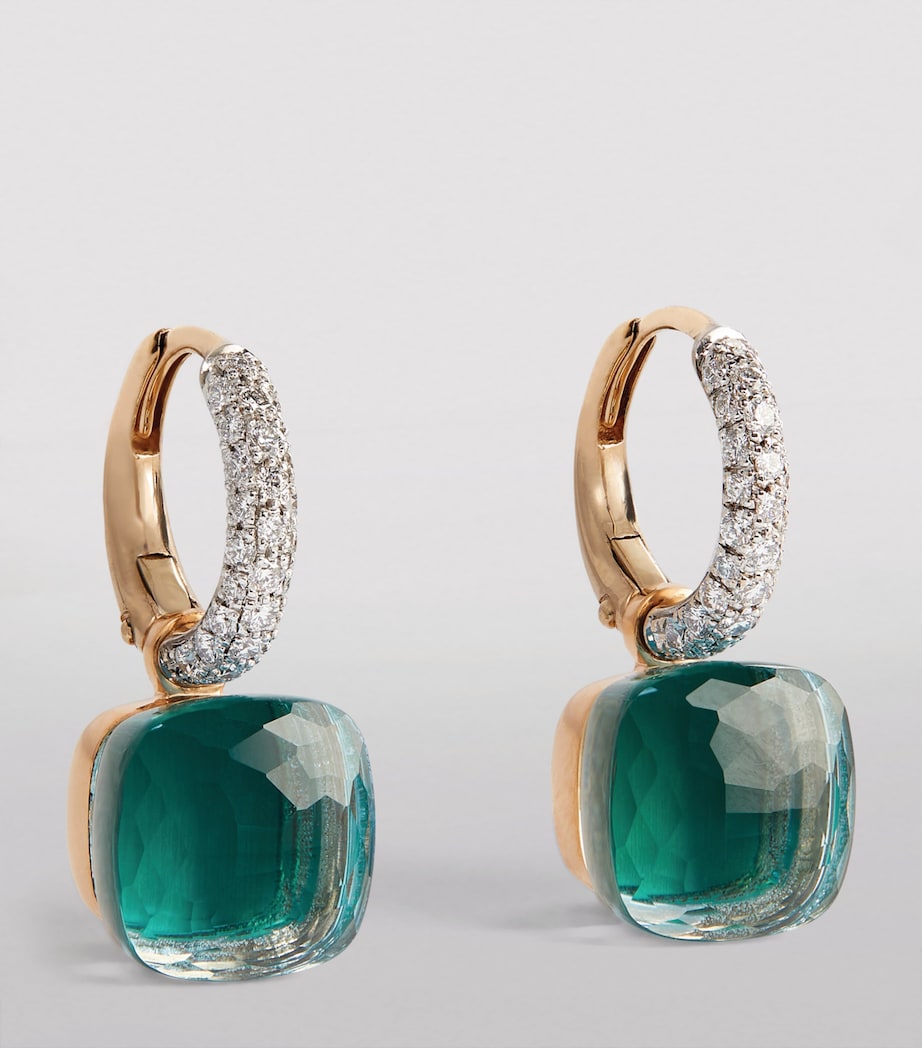 Pomellato Nudo drop earrings blue topaz agate diamonds, UK version