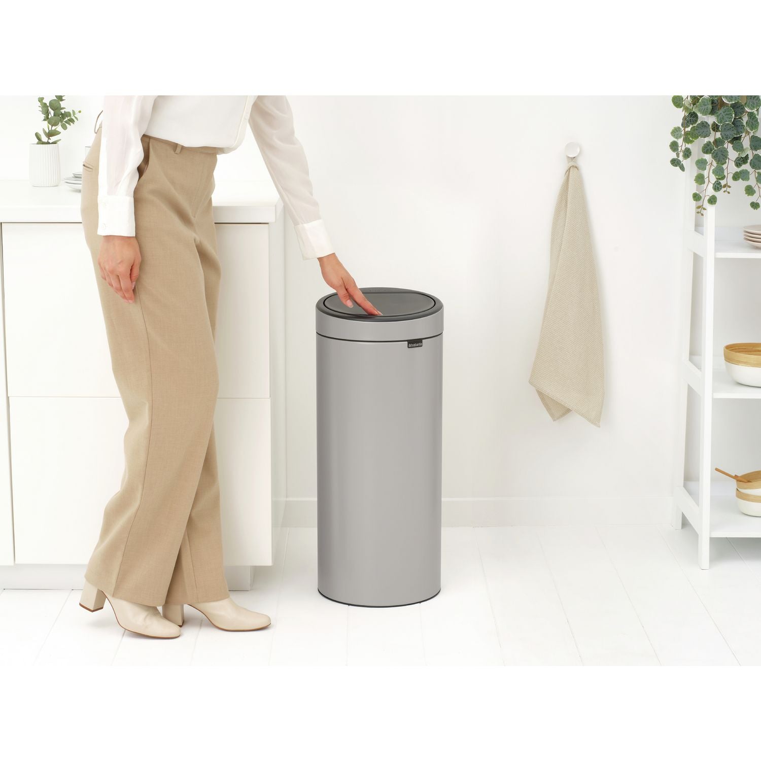 Brabantia 30 litre Touch Bin Soft Grey (British brand)