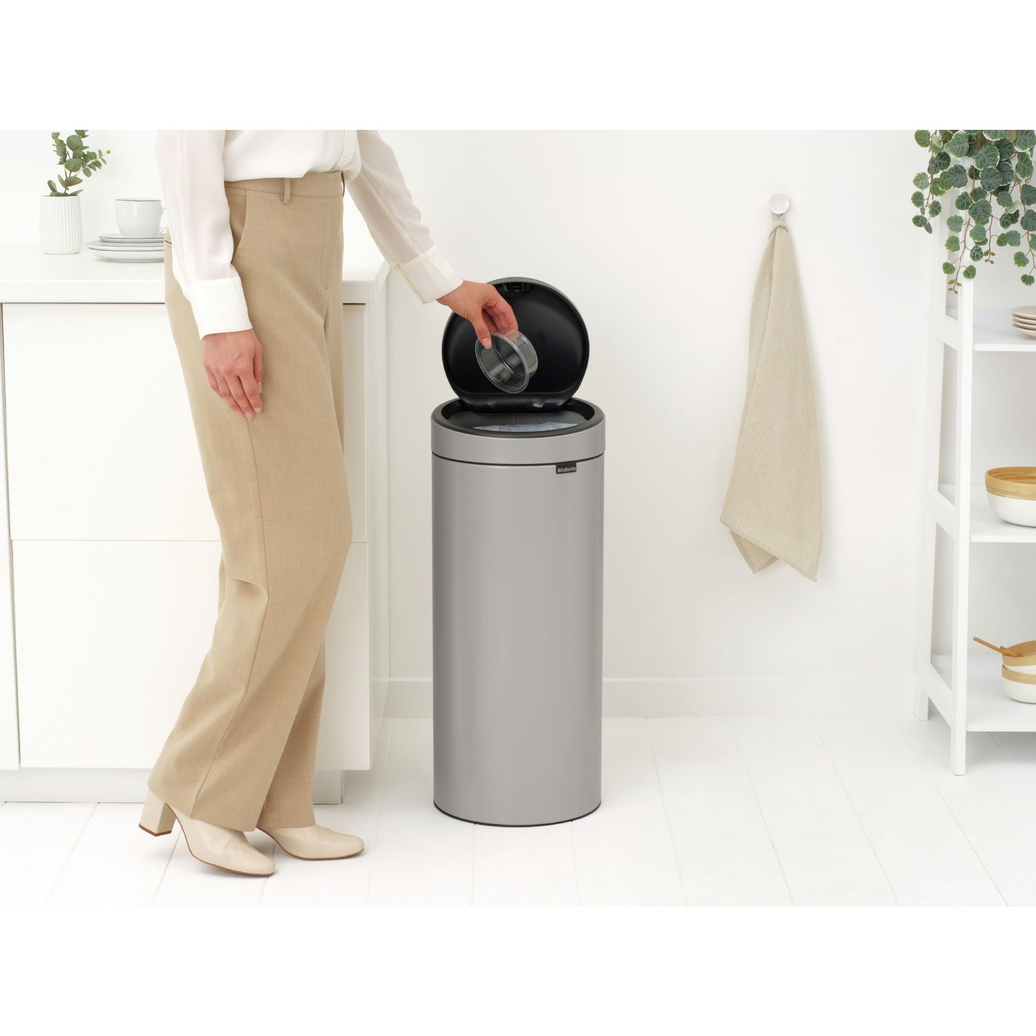 Brabantia 30 litre Touch Bin Soft Grey (British brand)