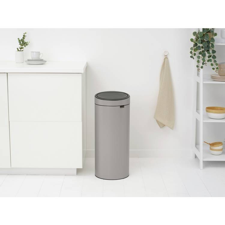 Brabantia 30 litre Touch Bin Soft Grey (British brand)