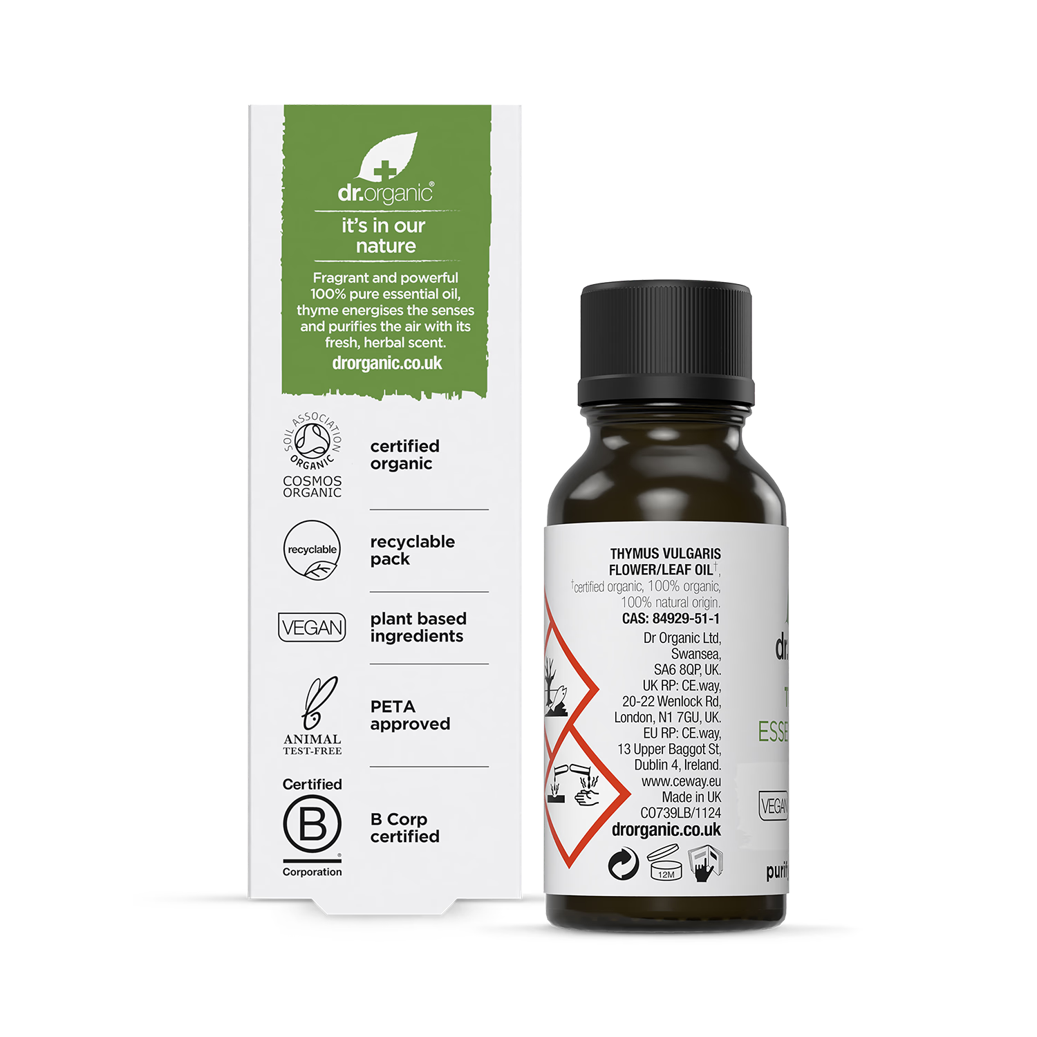 Dr Organic thyme pure essential oil 10ml - British product