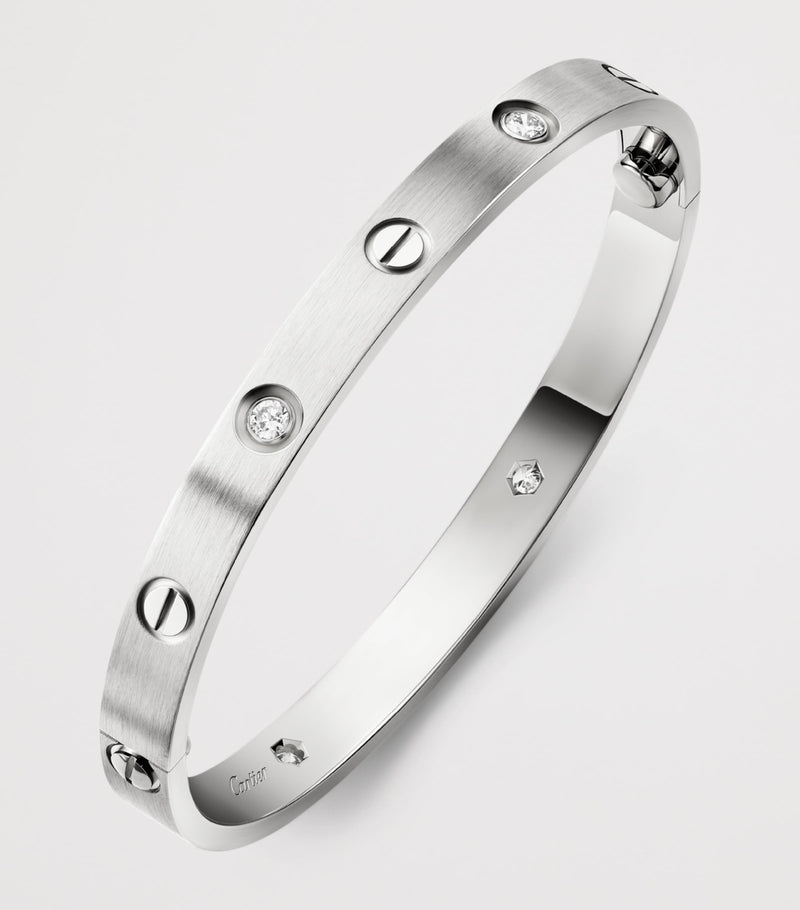 Cartier medium white gold diamond LOVE bracelet, UK version