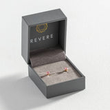 Revere pink cubic zirconia stud earrings 9ct gold (British brand)