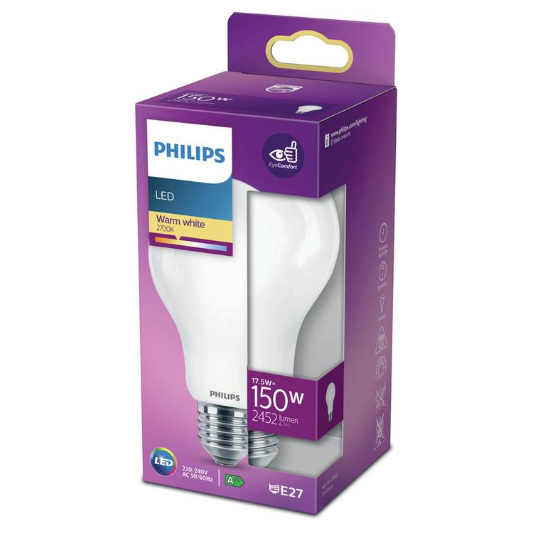 Philips LED light bulb 150W equivalent with ES fitting, imported from the UK