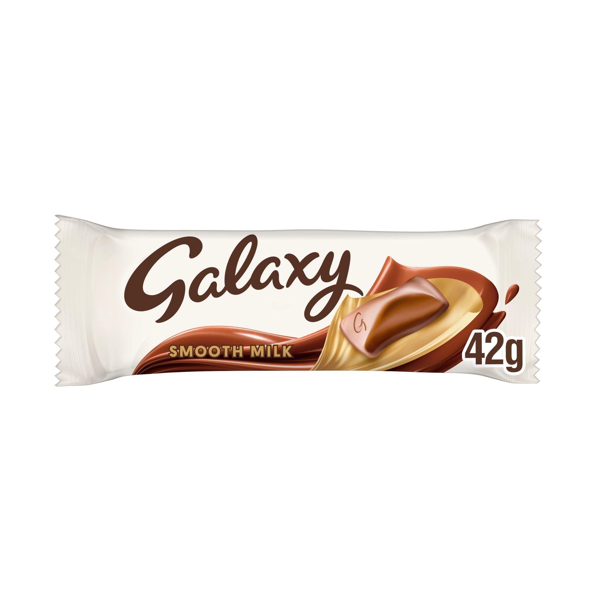 Galaxy Smooth Milk Chocolate Snack Bar Vegetarian 42g Single bar chocolate Sainsburys   