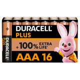 Duracell Plus AAA Alkaline Batteries, LR03 - Pack of 16 GOODS Sainsburys   