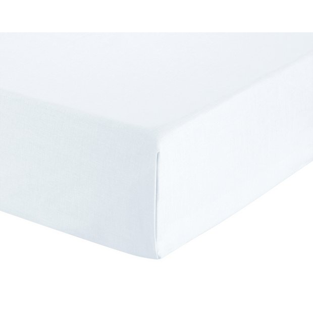 Habitat cotton rich flat sheet white single 180x260cm, UK version