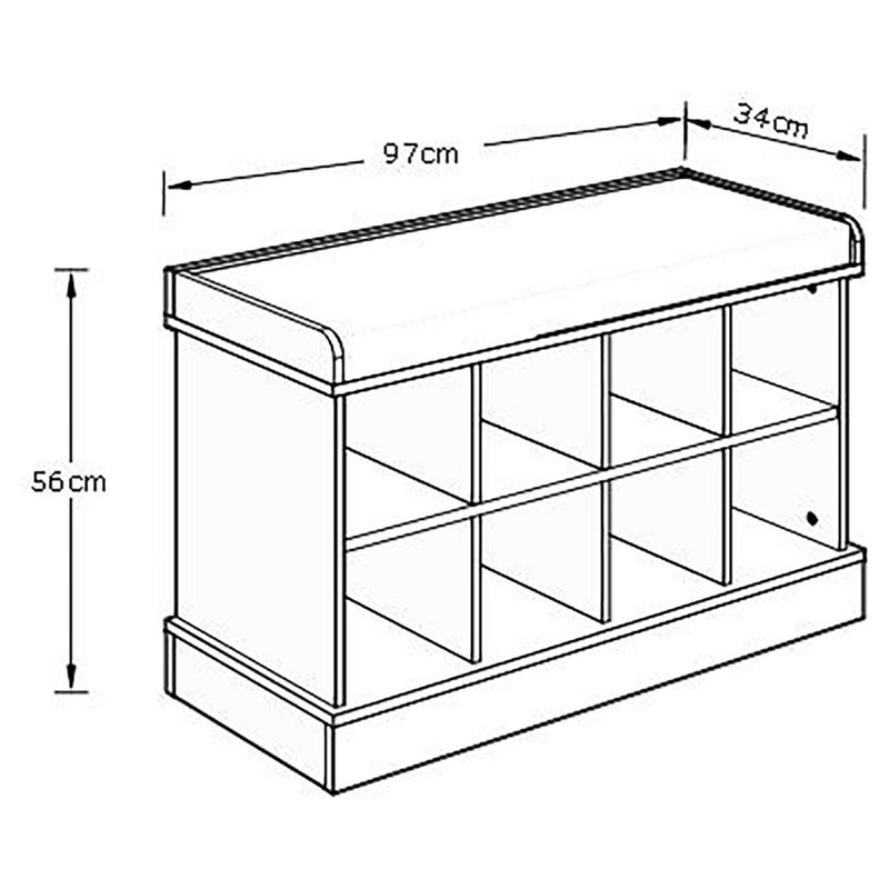 Kempton Shoe Bench - Grey