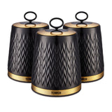 Tower Empire canisters black 1.3L set (British brand)