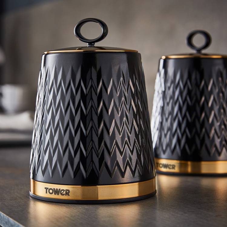 Tower Empire canisters black 1.3L set (British brand)