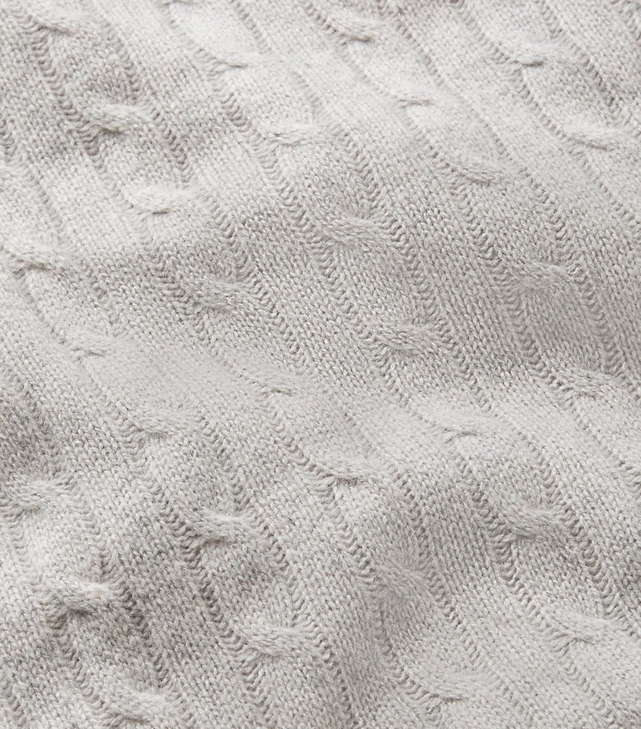 Ralph Lauren cashmere cable-knit throw 60cm x 60cm, imported from the UK
