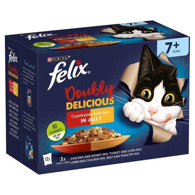 Felix Doubly Delicious 7+ Meaty Selection in Jelly Wet Cat Food   12 x 100g