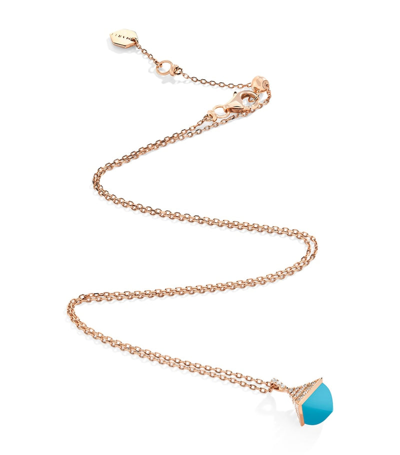Marli New York rose gold diamond turquoise pendant, UK version