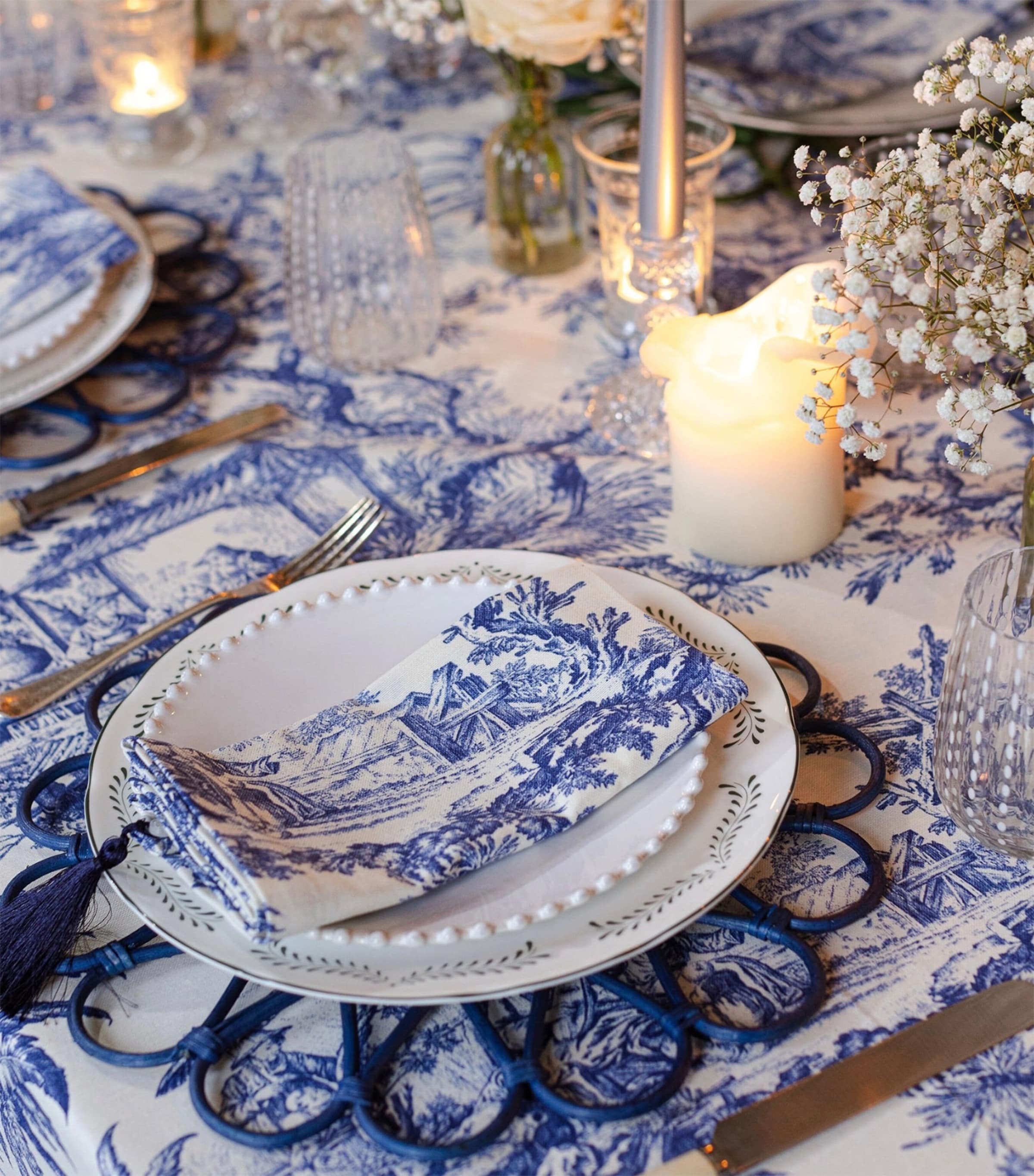 Maison Margaux toile fabric napkins set of 4, imported from the UK
