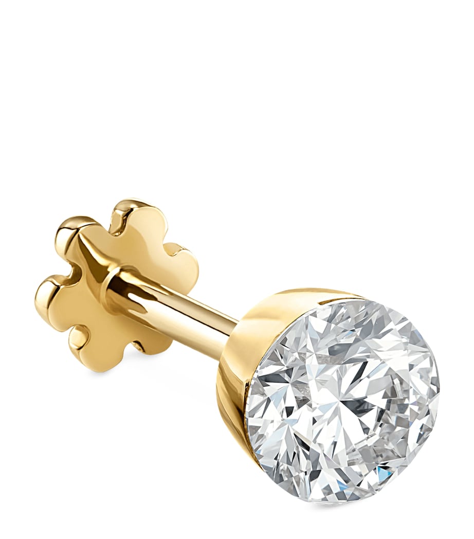 Maria Tash yellow gold diamond threaded stud earring 4mm - British product