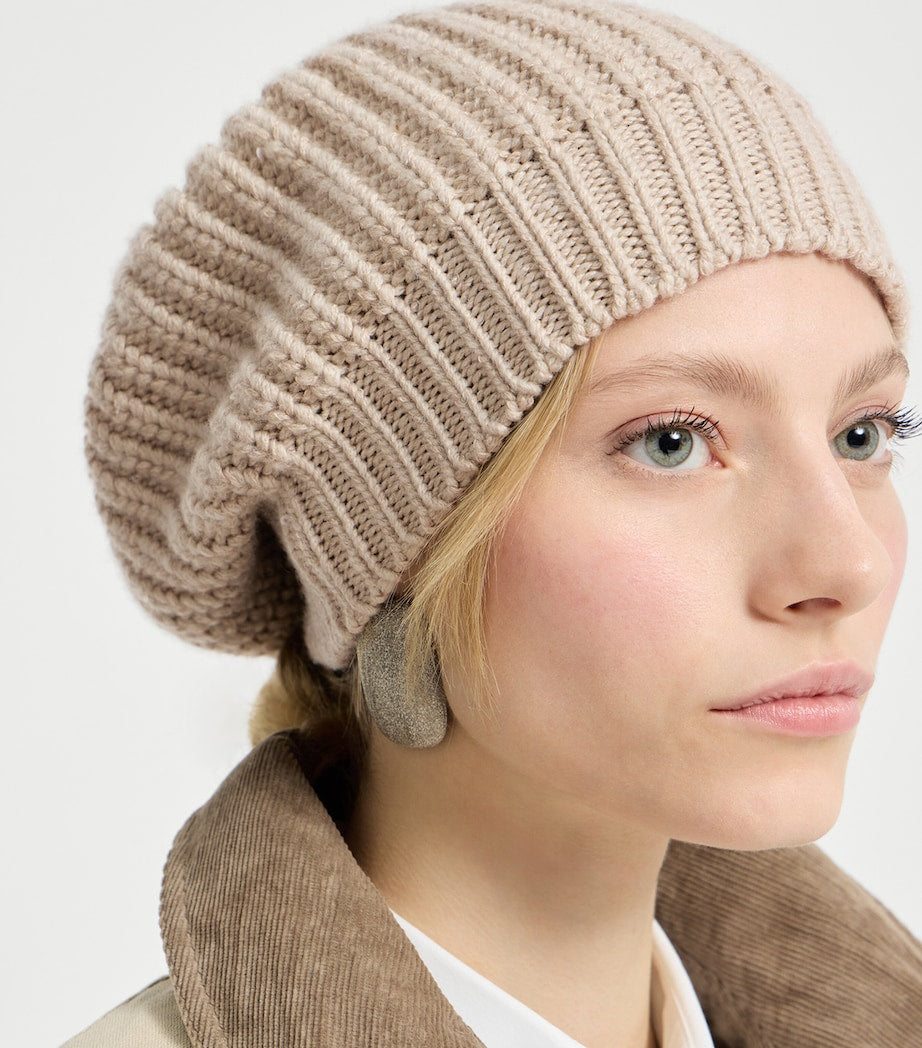 Brunello Cucinelli cashmere-silk sequinned beanie (British brand)