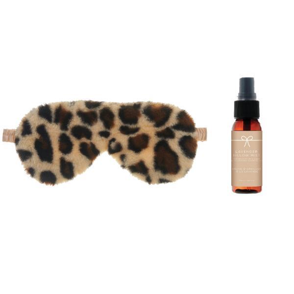 Aroma Home leopard faux fur eye mask and lavender spray 35ml, UK version