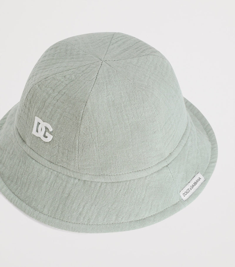 Dolce&Gabbana Kids bucket hat in cotton gauze, imported from the UK