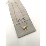 SVNX double hoop Roman numeral necklace gold - British product