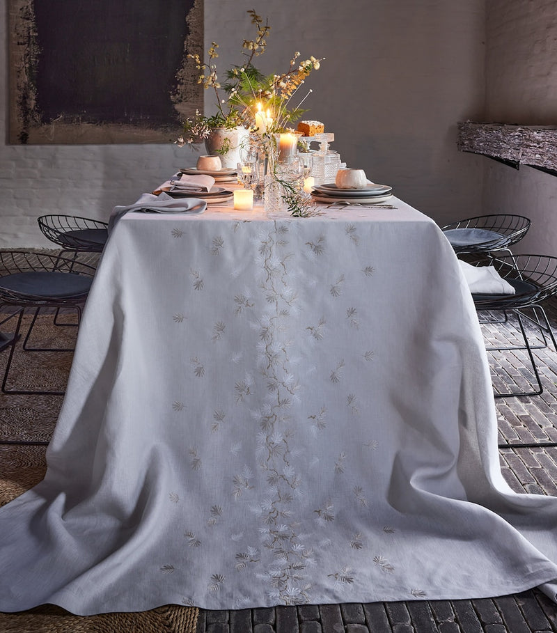 Embroidered Linen Tablecloth 170cm x 320cm