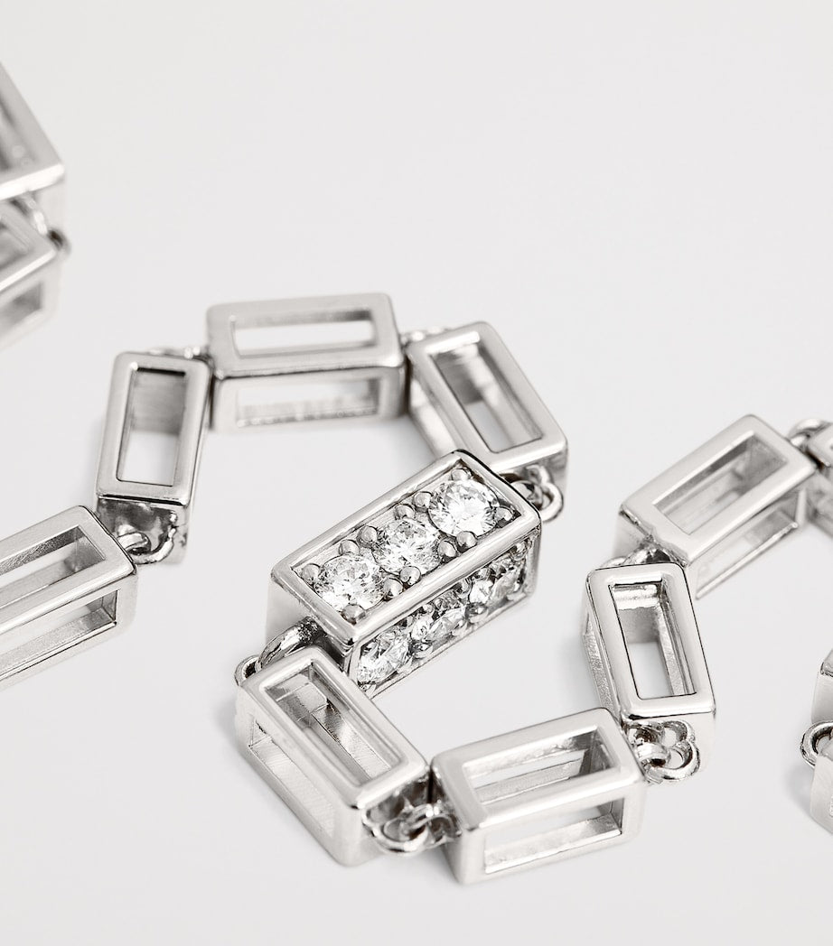 Suzanne Kalan white gold diamond large block chain bracelet - British product