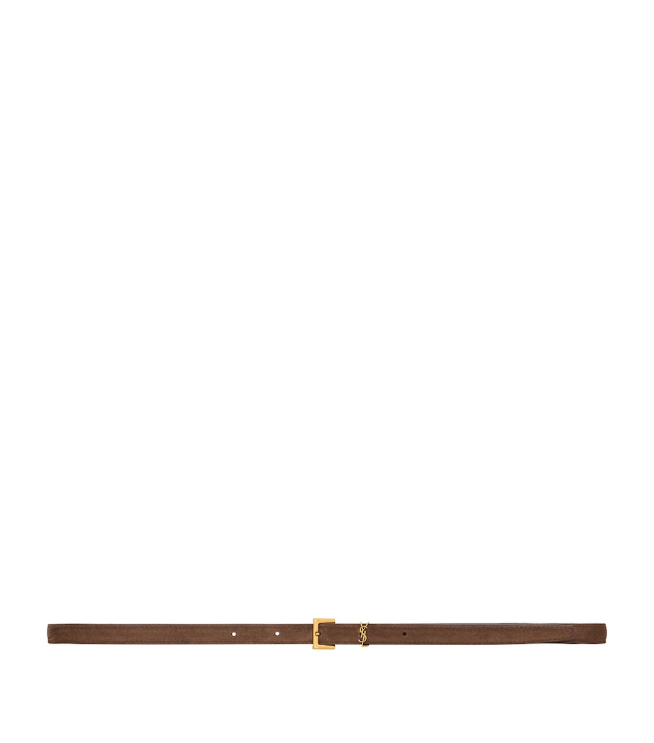 Ceinture fine Cassandre en cuir de veau Saint Laurent, version UK
