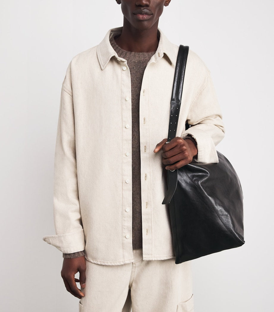 Lemaire calfskin belted tote bag with metal detailing - British product