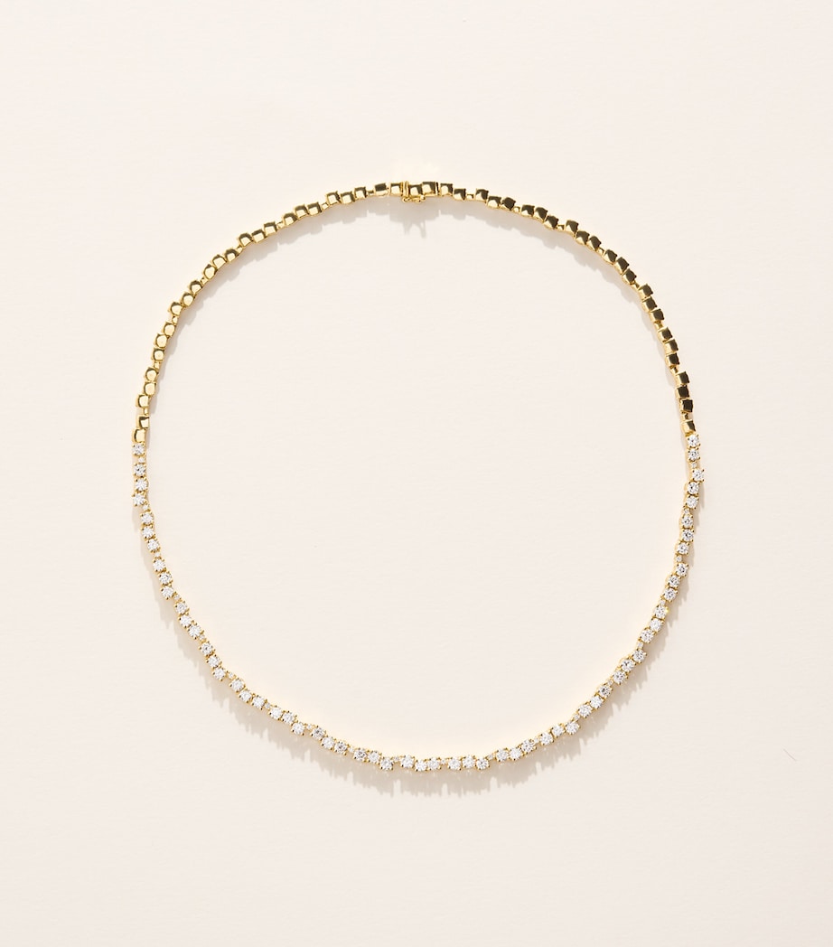 Suzanne Kalan diamond tennis necklace 18kt yellow gold, imported from the UK