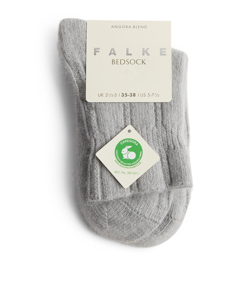 Falke knitted bed socks with angora blend - British product