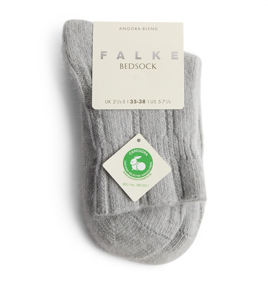 Falke knitted bed socks with angora blend - British product