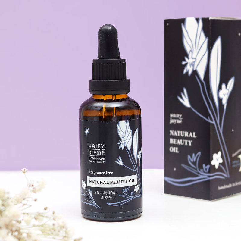 Natural beauty oil for hair and skin, British product