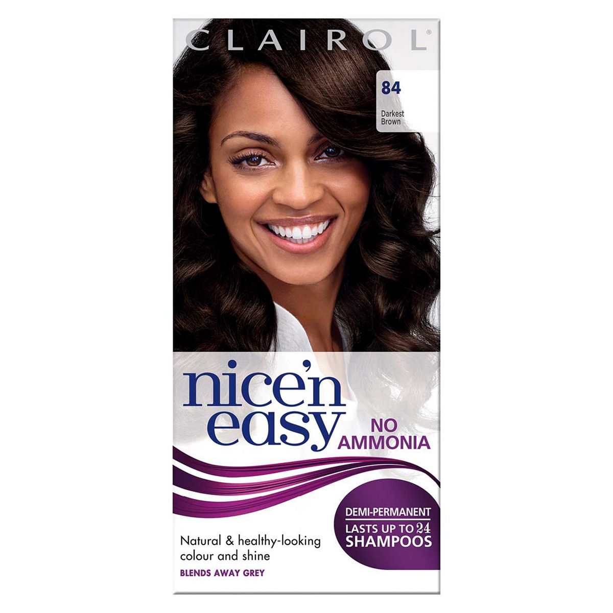 Clairol Nice'n Easy No Ammonia Semi-Permanent Hair Dye 84 Darkest Brown GOODS Boots   