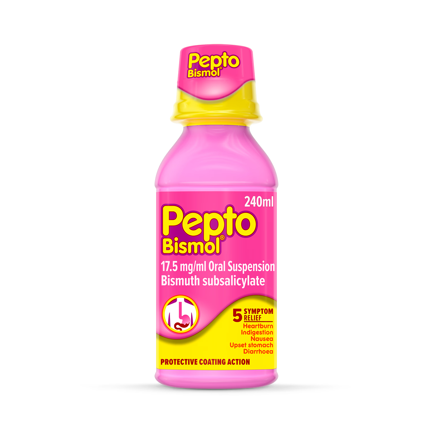 Pepto-Bismol oral suspension 17.5 mg/ml 240ml, imported from the UK