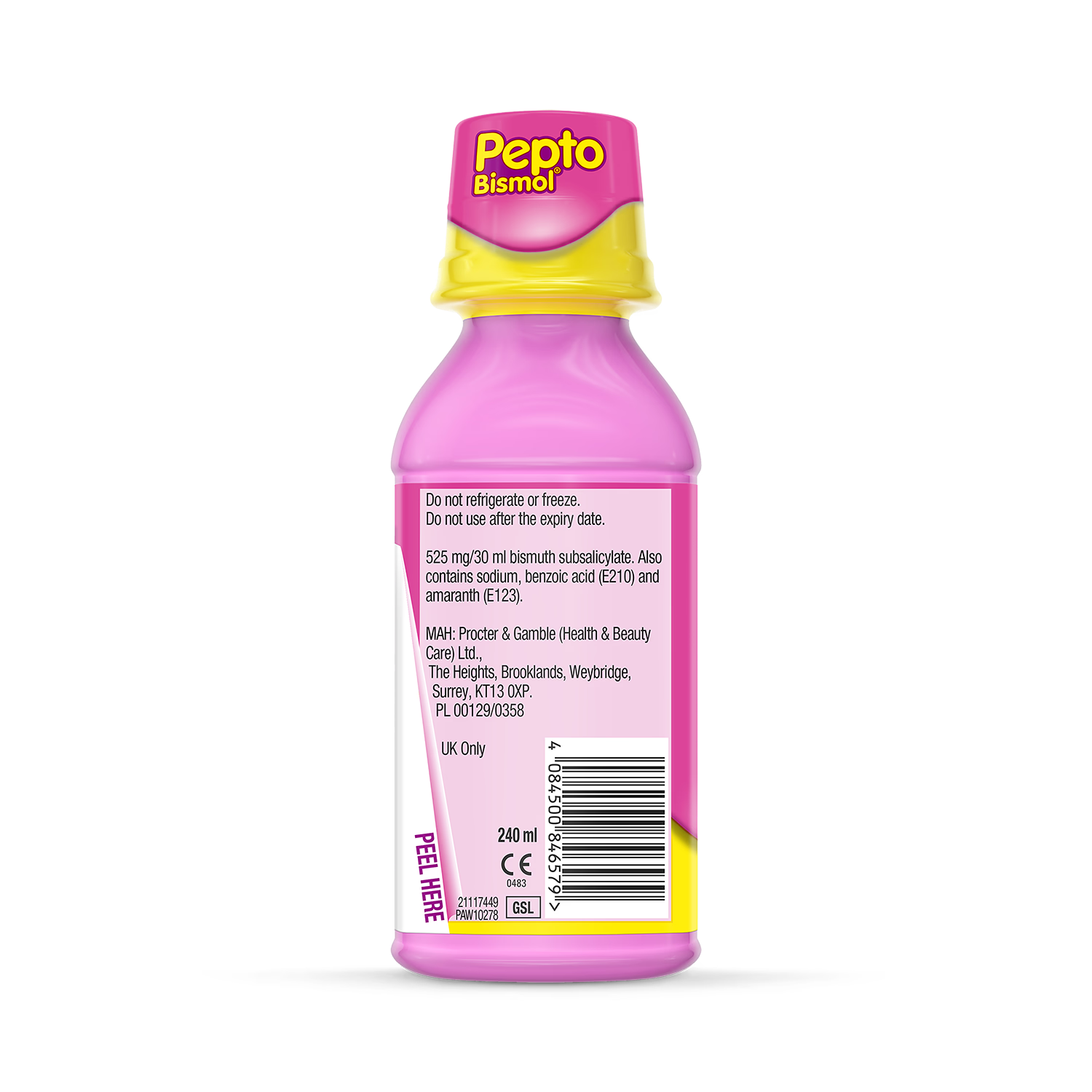 Pepto-Bismol oral suspension 17.5 mg/ml 240ml, imported from the UK