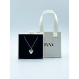 SVNX small heart locket necklace in silver, UK version