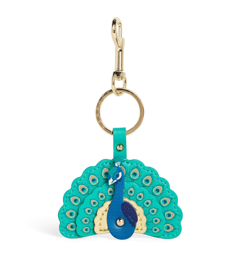 Harrods leather peacock keyring, UK version