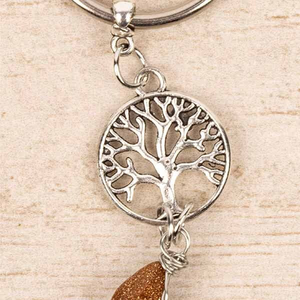 Myga Keyring - Tree Of Life & Goldstone