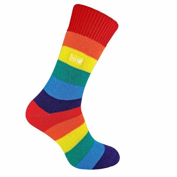 THMO Ladies Novelty Rainbow Thermal Socks 4-8 UK