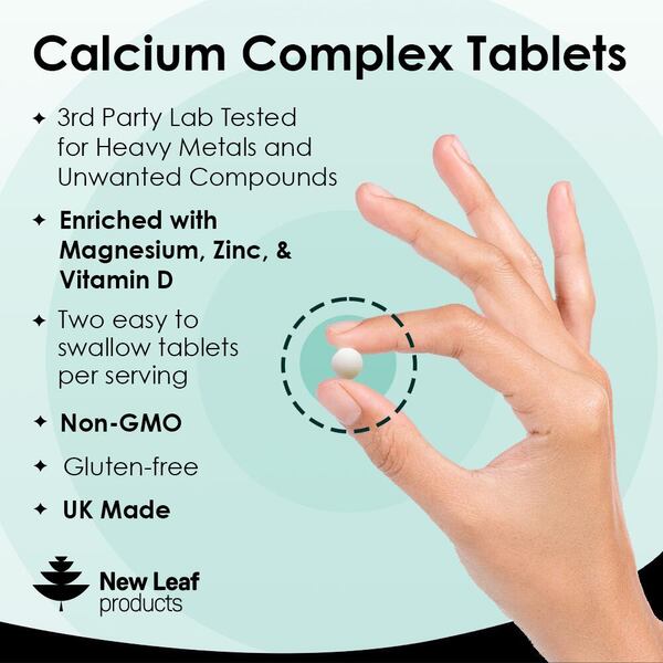 New Leaf Calcium Complex - Magnesium Zinc Vitamin D 120 Fill GOODS Superdrug   