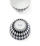 Prada porcelain chequerboard rice bowls 12cm, imported from the UK