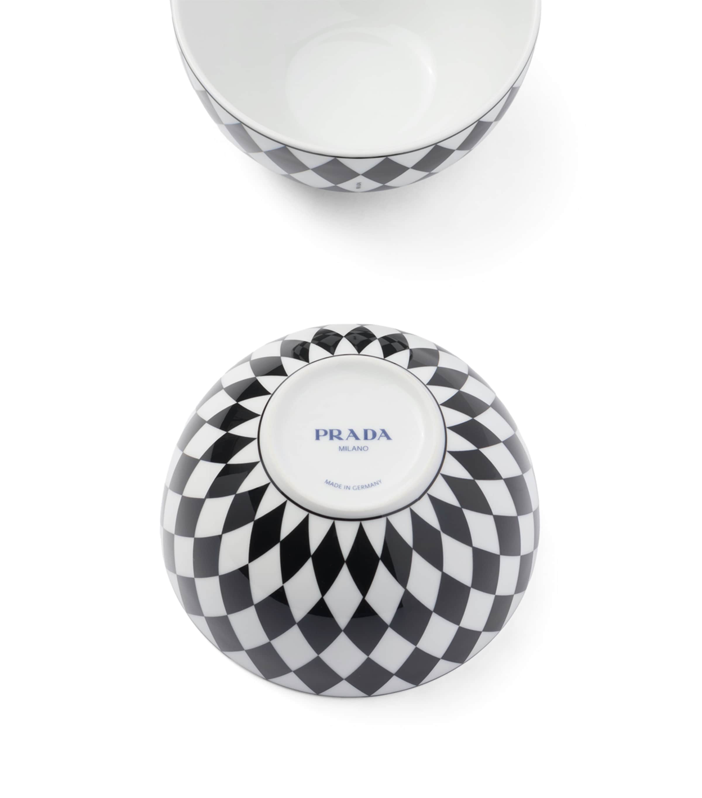 Prada porcelain chequerboard rice bowls 12cm, imported from the UK